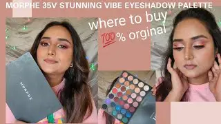 MORPHE 35V STUNNING VIBE EYESHADOW PALETTE || REVIEW + SWATCHES + try on || makeupbysomu