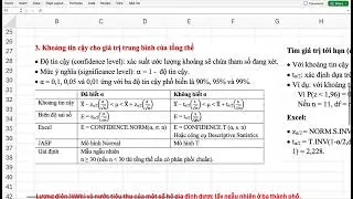 Bài 3: Khoảng tin cậy cho giá trị trung bình với Excel và JASP