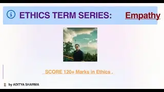 Empathy | Ethics Terms Series | Marks booster series | Aditya sir