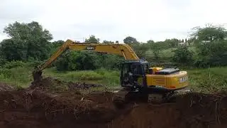 SANY Excavator Amazing 50ft deep pit digging