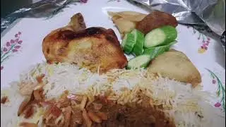 Mojadar duporer khabar chicken fry with white rice