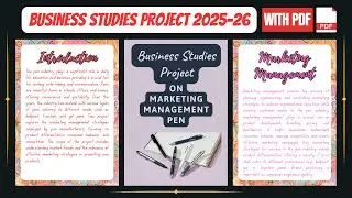 Marketing Management Project on Pen | CBSE Class 12 Business Studies | 2025-26 PDF File