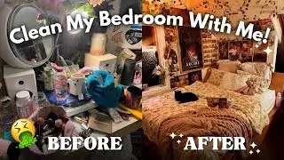 TRANSFORM MY ROOM WITH ME!! || CLEAN MY WITH ME.🧼🧹room cleaning motivation! satisfying! aesthetic!