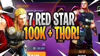 7 RED STAR THOR 100K+ POWER SHOWCASE & GAMEPLAY! - MARVEL Strike Force - MSF