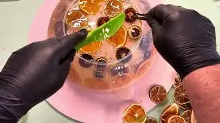 Real dried fruit in this beautiful epoxy resin bowl