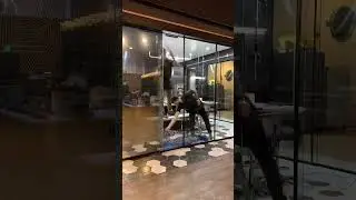 Reflective mirror tint in a custom hibachi kitchen!