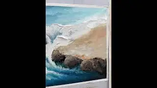 Abstract Ocean Wave Oil Painting, Large Textured Seascape Canvas Art, Ocean View Wall Art