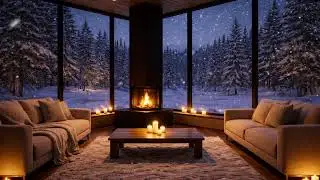LIVE Winter Cabin Escape 🔥 Cozy Fire, Snowfall & Night Ambience for Sleep