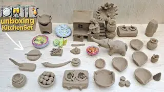 Hand Made KitchenSet🍴॥Unboxing॥ 🍽Miniature Clay Kitchen Set, Mini KitchenSet Set Unboxing l