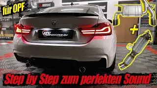 AKRAPOVIC ECE Slipon Titan ESD + HJS ECE Downpipe passend für BMW 440i OPF F32 F33 F36 #B58
