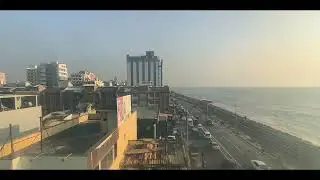 Relaxing Coastal City Timelapse - Colombo Traffic and Trains by the Ocean