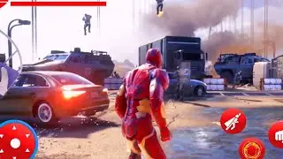 Flying Iron Rope Hero Vs Robot Hero Fighting Battle Android Gameplay || Games Zone