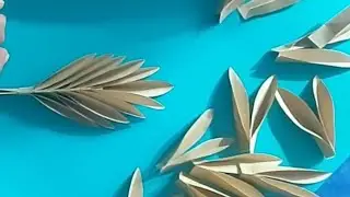 Create a beautiful leaf pattern using paper bag/ can use an unused book cover #paperleaf