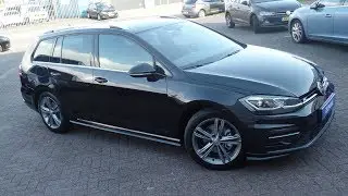 Volkswagen NEW Golf R-line 2019 Deep Black 17 inch Sebring walk around & detail inside