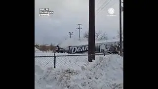 Scary Video: Train Smashes into Semi on Tracks in Snow
