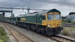 Wellingborough station class 66 66621￼ freightliner with Maddison kyne 15/7/23