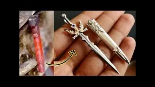 turning rusty bolt into sword pendant#swordpendant #makinglittlesword #swordmaking #videohandmaki