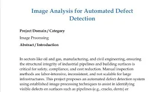 Image Analysis for Automated Defect Detection | How to Make Design Document | #cs619designdocument