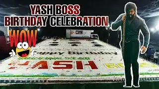 YASH BOSS birthday celebration | 5700kg World Record cake | 236ft India's biggest cut out | KGF YASH