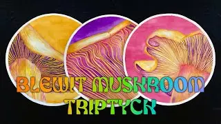 Blewit Mushroom Triptych - Watercolor Process Video