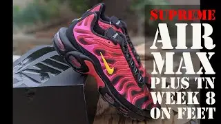 Air Max Plus TN x Supreme Fire Pink DA1472600 Unboxing and on Feet