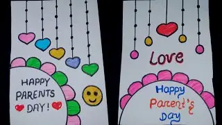 Cute😍& Simple Parents Day Card|Happy Parents Day|How to draw@Spartshayari04 