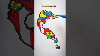 Draw Flag Map of French Guiana 🇬🇫 France 🇫🇷 #frenchguiana #france #flag #drawing
