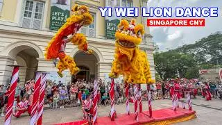 🧧 Singapore Chinese New Year High Pole Lion Dance | Yi Wei Lion Dance At Asian Civilisations Museum