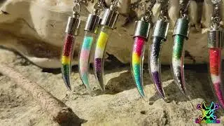 Pride Glitter Glass Fang Pendants