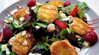 Fried Goat Cheese Salad/Appetizer By Larock For Larocks Cooking Adventures