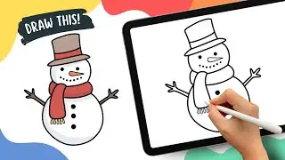 Snowman &ndash; Easy Cartoon Drawing Tutorial