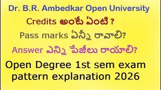 Braou  open degree 1st sem exam pattern 2026 pass marks answers #braou #drambedkaruniversity
