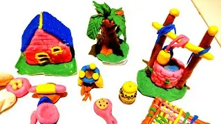 DIY how to make miniature clay village house,tree and House 🏠 stove with polymer clay