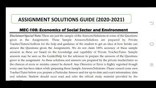 MEC 108 Ignou Solved Assignment 2020-21