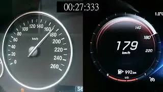BMW F30 318d vs. Mercedes-Benz W205 C 200D (0-200 kph Acceleration Battle)