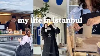 فلوق اسطنبول 🇹🇷 | كورس الباريستا وطريقة التسجيل فيها + ماتشا + ورشة فن سيراميك🩵