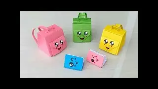 How to make a paper school bag | Backpack origami | Paper bag diy | Easy paper bag making at home
