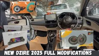 New Dzire Tour Full Modification | Basstube, Diamond & J Sound Speakers | Camera + Flooring #dzire