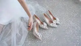 Charming Silver Crystal Wedding Shoes