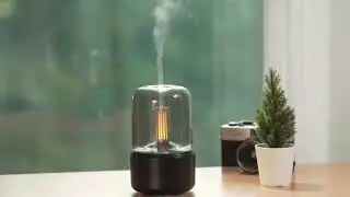 AuraDecor Candlelight Style Diffuser 120mL Auto-Shut Off Mist Humidifier
