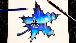 Beautiful Double Exposure Drawing for beginners with water colour pencils step by step