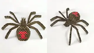 3D Origami MODULAR SPIDER | How to make a paper spider