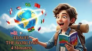 🌎 ПУТЕШЕСТВУЙТЕ ПО МИРУ за 4 минуты! ✈️ Песня ABC + 26 стран | Подарок-сюрприз внутри! 🎁
