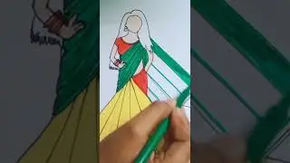 girl in saree drawing #ytshorts #shorts #ytshortsindia