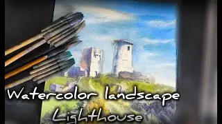 History in Colors Lighthouse, watercolor 1818 Cape Clear Lighthouse, Cork, Ireland