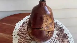 Vintage Turned Burl Wood Vase