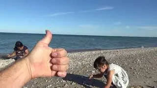 Last Beautiful October Day At The Beach Picking Up Fossils