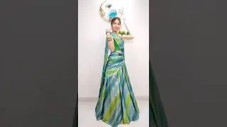 Beautiful Lehariya Saree Draping in Half Lehenga Style|#sareedraping #drapingsaree #saree