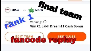 MSW vs MRW /fancode replay today's match/ with total points/WBBL