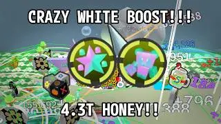 INSANELY CRAZY 4.3T WHITE HIVE BOOST (winds+fbean+beesmas) | Bee Swarm Simulator